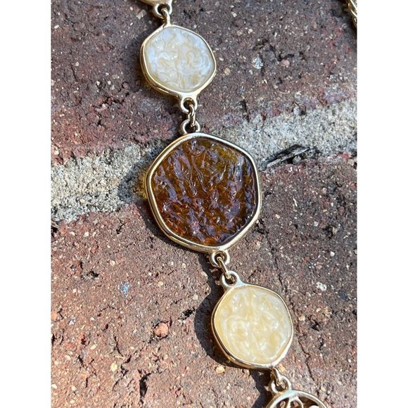 Sarah Coventry Amber Coin Necklace - Picture 9 of 10